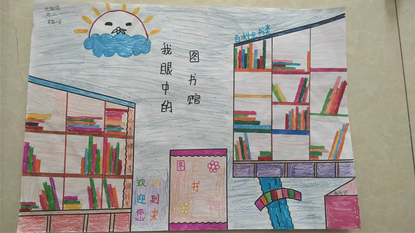 儿童图书馆怎么画,儿童图书馆简笔画,怎么画图书馆_大山谷图库
